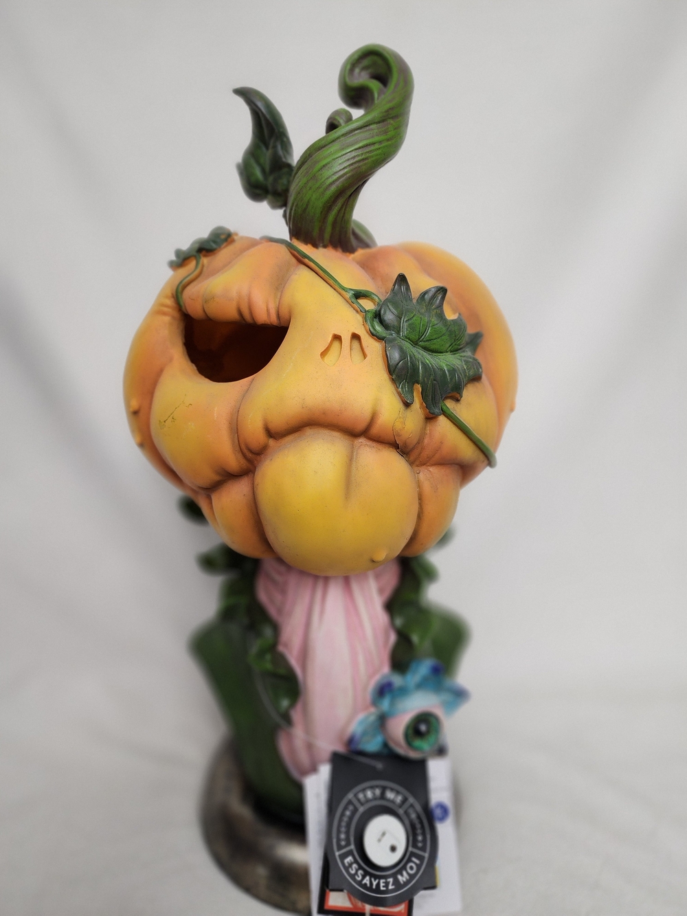 Decorative Pumpkin Sculpture in Orange and Green - Unbranded